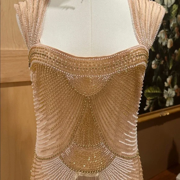 Babeyond Graceful Gradient Bead Fringe Evening Gown size 6 - Picture 4 of 12